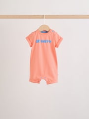 Bright Slogan 100% Cotton Baby Rompers 4 Pack - Image 7 of 11