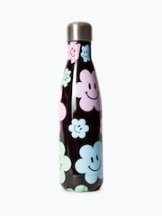 Hype Girls Happy Flowers Thermal Black Water Bottle - Image 2 of 5