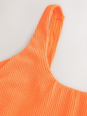 Mango Orange Crinkle Dd+ Wired Scoop Neck Tummy Control Swimsuit - Image 7 of 8