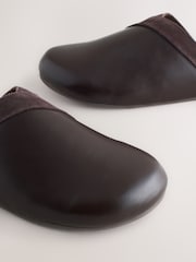 Chocolate Brown Forever Comfort Leather Clean Footbed Clogs - Image 11 of 11