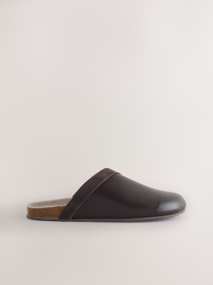 Chocolate Brown Forever Comfort Leather Clean Footbed Clogs - Image 2 of 5 Chocolate Brown Forever Comfort Leather Clean Footbed Clogs - Image 2 of 5