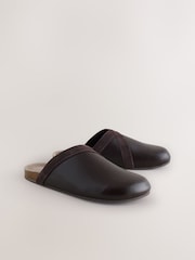 Chocolate Brown Forever Comfort Leather Clean Footbed Clogs - Image 9 of 11