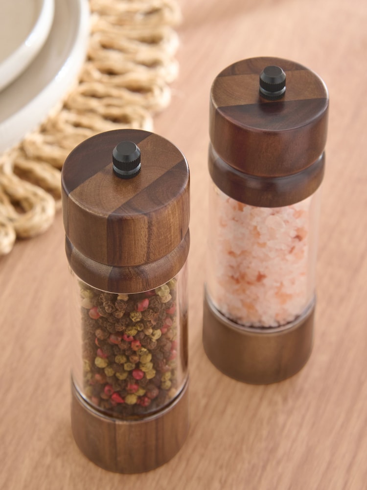 Natural Bronx Salt and Pepper Unfilled Grinder Set - Image 2 of 3