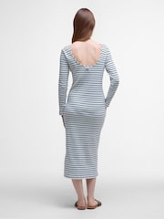 Barbour® Blue/White Blake Midi Dress - Image 3 of 6
