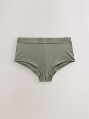 Khaki Green Cotton Logo Triangle Bralette and Shorts Set - Image 13 of 13
