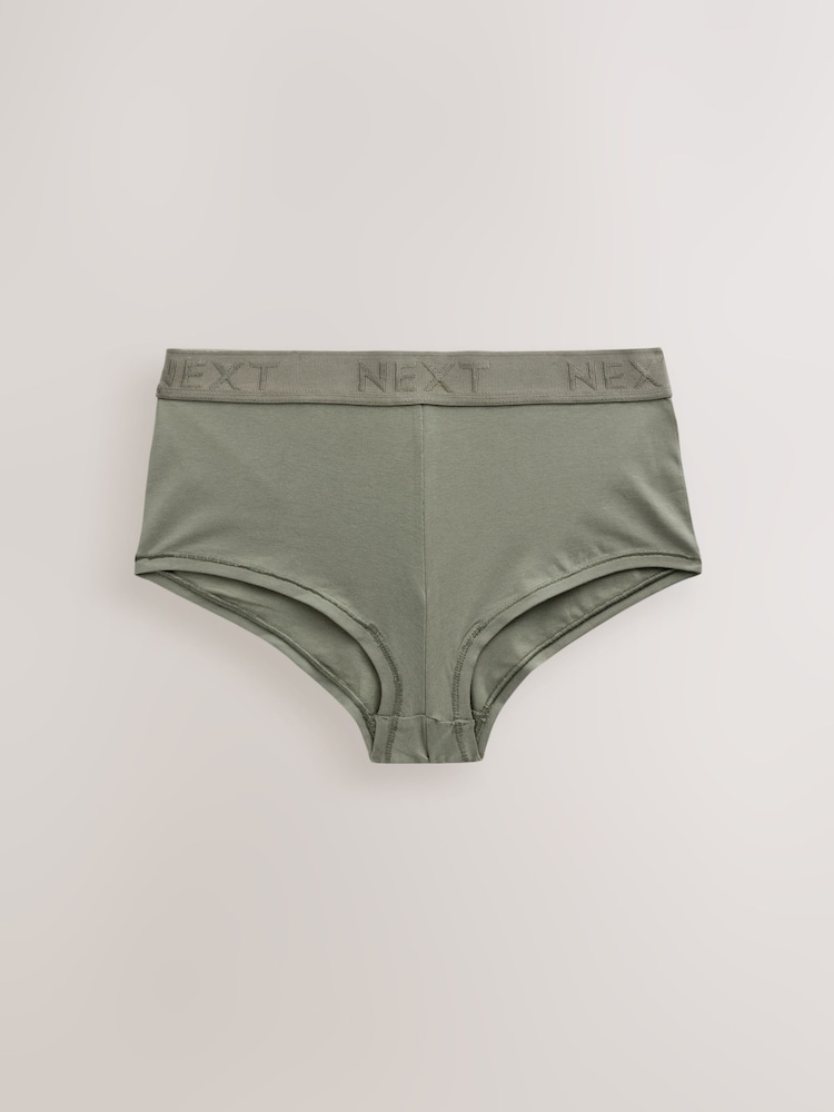 Khaki Green Cotton Logo Triangle Bralette and Shorts Set - Image 13 of 13