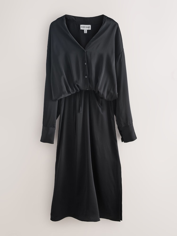 off the shoulder long sleeve black maxi dress Women's Black Off-Shoulder Maxi Dress
