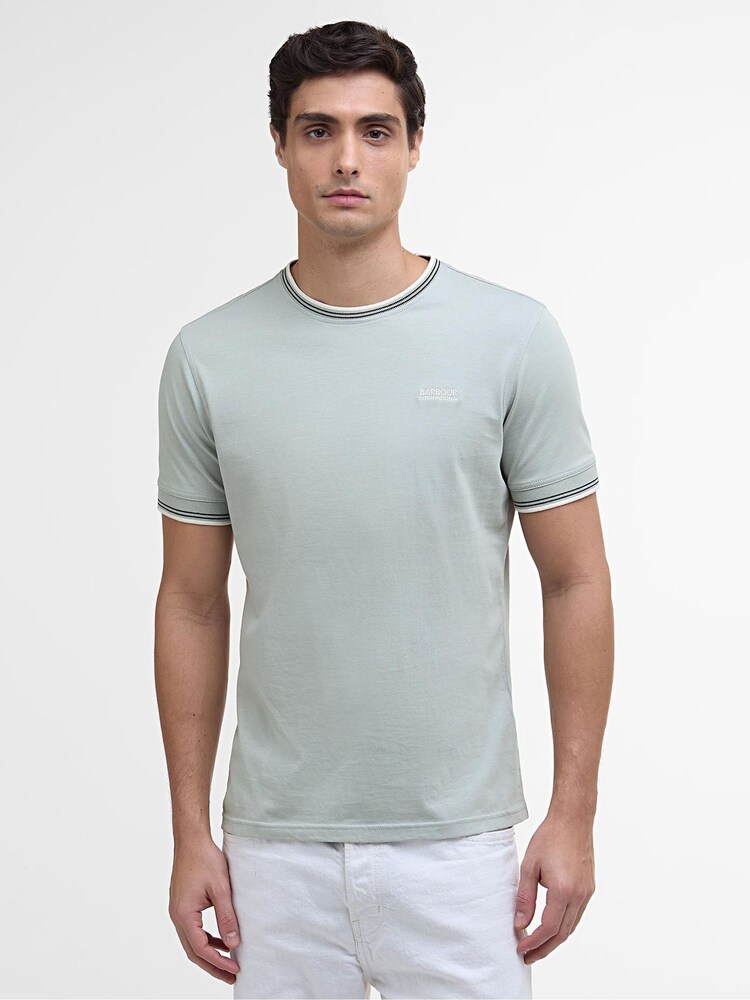Barbour® International Grey Ethan Tipped T-Shirt - Image 1 of 6 Barbour® International Grey Ethan Tipped T-Shirt - Image 1 of 6