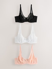 أسود/وردي/أبيض - حزمة من 3 حمالات صدر دانتيل - صورة 6 من 11