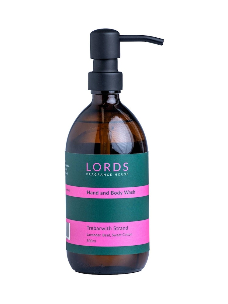 Lords Fragrance House Green Trebarwith Strand Natural Hand & Body Wash 500ml - Image 1 of 5 Lords Fragrance House Green Trebarwith Strand Natural Hand & Body Wash 500ml - Image 1 of 5