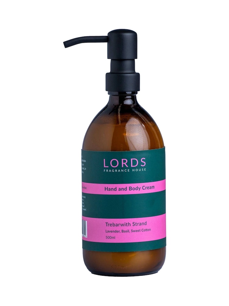 Lords Fragrance House Green Trebarwith Strand Natural Hand & Body Cream 500ml - Image 1 of 5 Lords Fragrance House Green Trebarwith Strand Natural Hand & Body Cream 500ml - Image 1 of 5
