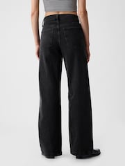 Gap Black High Rise Stride Wide-Leg Jeans - Image 4 of 10