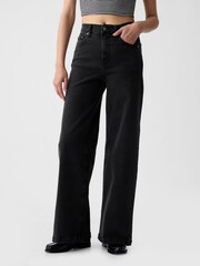 Gap Black High Rise Stride Wide-Leg Jeans - Image 6 of 10