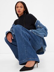 Gap Blue High Rise Stride Wide-Leg Jeans - Image 6 of 9
