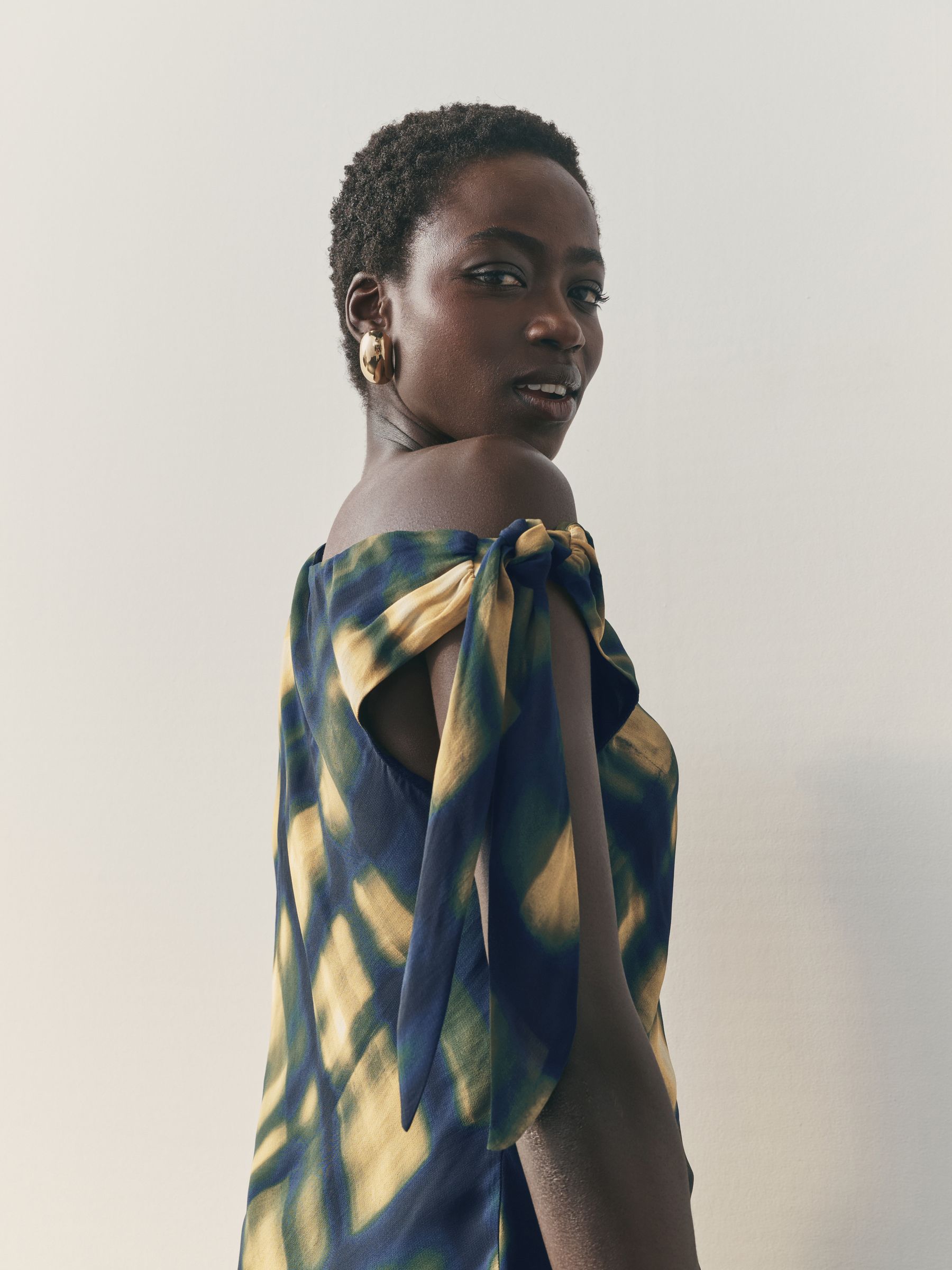 Buy Nothing Ordinary Brown Check Asymmetric Off The Shoulder Top