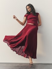 Nothing Ordinary Burgundy Red Asymmetric Top - Image 2 of 9