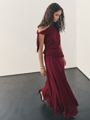 Nothing Ordinary Burgundy Red Asymmetric Top - Image 3 of 9