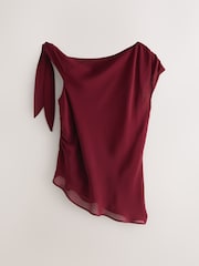 Nothing Ordinary Burgundy Red Asymmetric Top - Image 6 of 9