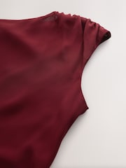 Nothing Ordinary Burgundy Red Asymmetric Top - Image 8 of 9
