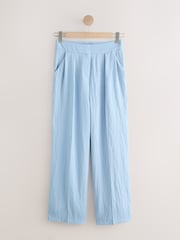 Light Blue Wide Leg Trousers - Image 6 of 8