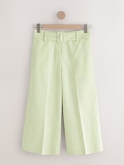 Lime Green Linen Rich Belted Culottes - Image 6 of 9