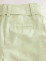 Lime Green Linen Rich Belted Culottes - Image 9 of 9