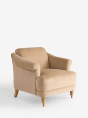 Fine Chenille Sand Natural Beatrice Armchair - Image 5 of 9