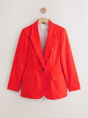 Red Linen Rich Single Breasted Blazer - Image 1 of 3