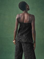 Nothing Ordinary Black Sparkle Lace Longline Cami - Image 2 of 4