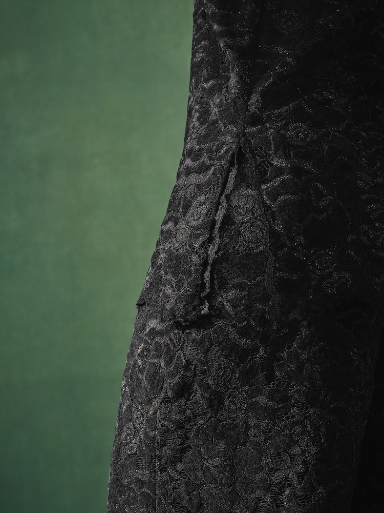Nothing Ordinary Black Sparkle Lace Longline Cami - Image 4 of 4