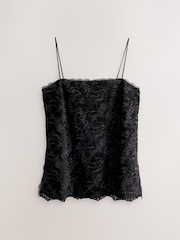 Nothing Ordinary Black Sparkle Lace Longline Cami - Image 5 of 7