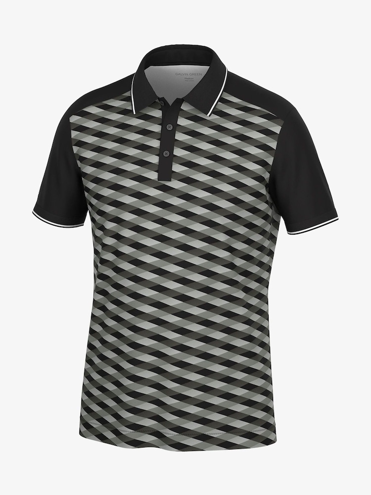 Galvin Green Black Marlon Breathable Short Sleeve Golf Polo Shirt - Image 1 of 1