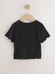 أسود - تيشرت منسوج بملمس بارز (3-16 سنة) - صورة 2 من 4