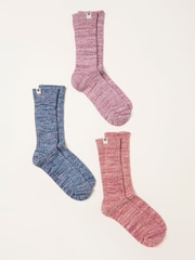 FatFace Purple 3 Pairs of Boot Socks - Image 2 of 2