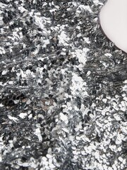 Nothing Ordinary Silver Sequin Lace Trim Flutter Sleeve Midi Dress - Image 9 of 9