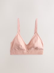 Black/White/Pink DD+ Non Pad Non Wire Cotton Ribbed Logo Bralettes 3 Pack - Image 4 of 9