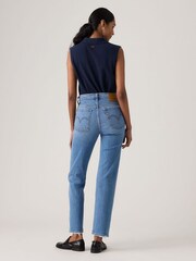 Levi's Mid Blue Denim Wedgie Straight Jeans - Image 3 of 4