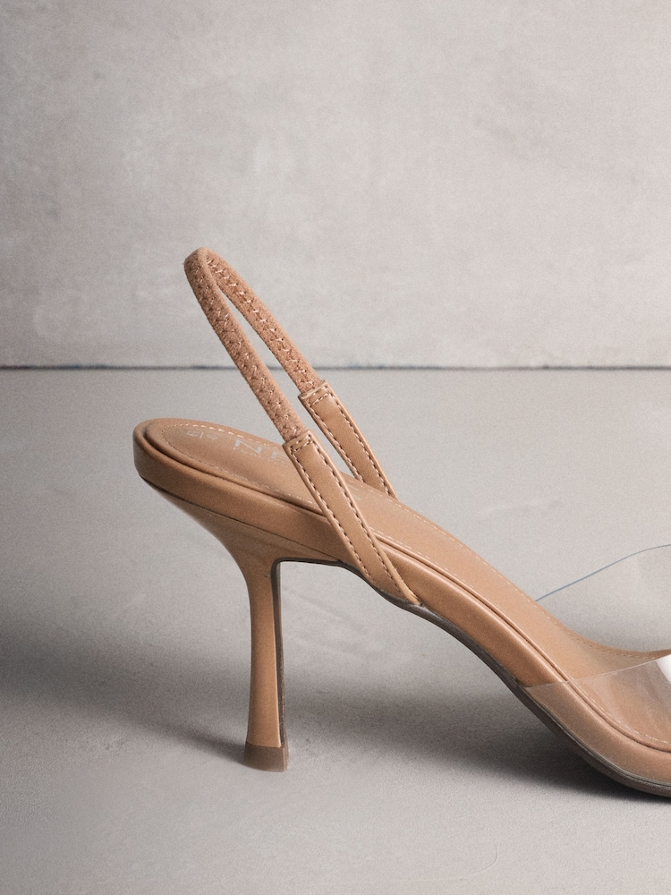 Neitrāls/sudrabains - Forever Comfort® apaļi vinila papēži ar slingback stila bantītēm un dārgakmeņiem - Attēls 9 no 9 Neitrāls/sudrabains - Forever Comfort® apaļi vinila papēži ar slingback stila bantītēm un dārgakmeņiem - Attēls 9 no 9