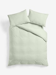 Green Sage Bow Textured Print Duvet Cover and Pillowcase Set - Image 4 of 5