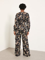 FatFace Fionn Black Floral Jumpsuit - Image 2 of 4