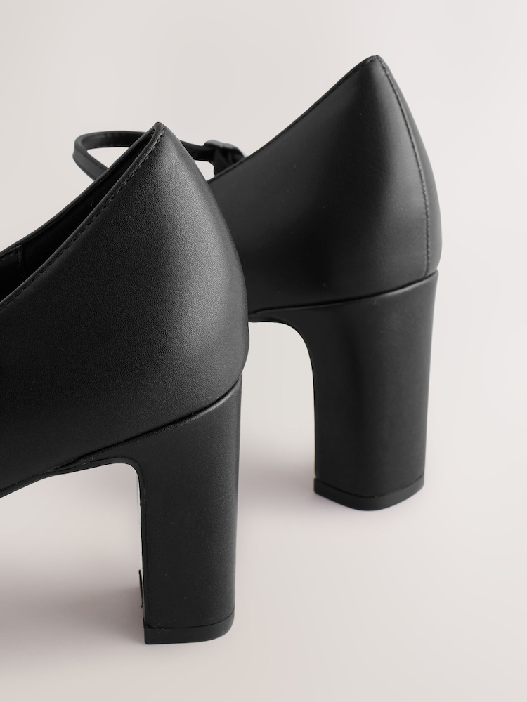 Black Forever Comfort® Round Toe Mary Jane Block Court Heels - Image 9 of 9