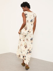 FatFace Liza Ivory Floral Cowl Neck Dress - Image 2 of 5