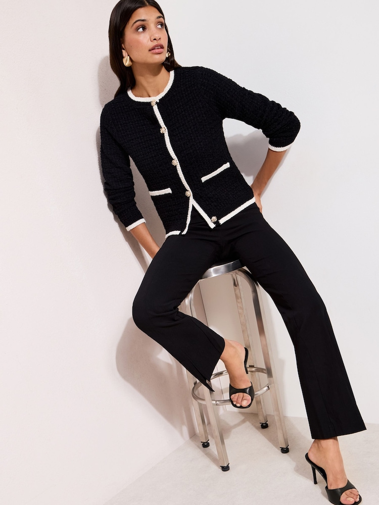 Friends Like These Black Boucle Cardigan - Image 1 of 5