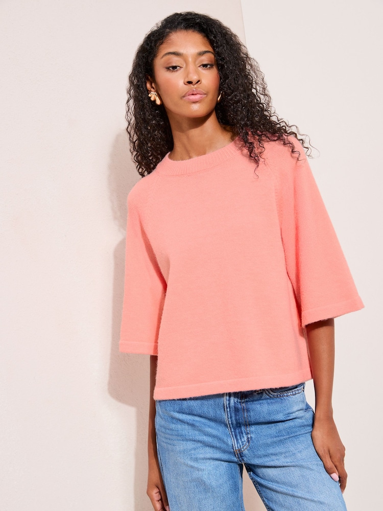 وردي مرجاني - رداء علوي محبوك من Friends Like These - صورة 1 من 4