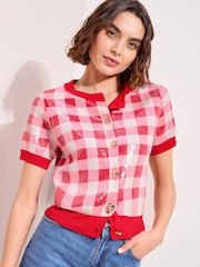 Friends Like These Sequin Check Cardigan - 5ичинен 2 сүрөт