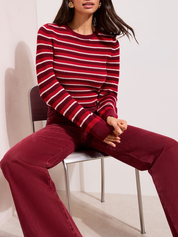 Friends Like These Red Stripe Jumper - Image 2 of 5