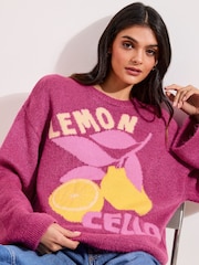 Friends Like These Pink Lemon Graphic Knit - Image 1 of 2