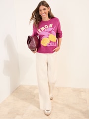 كنزة محبوكة برسمة ليمون من Friends Like These - صورة 3 من 4