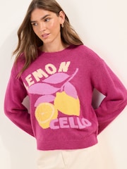 كنزة محبوكة برسمة ليمون من Friends Like These - صورة 4 من 4