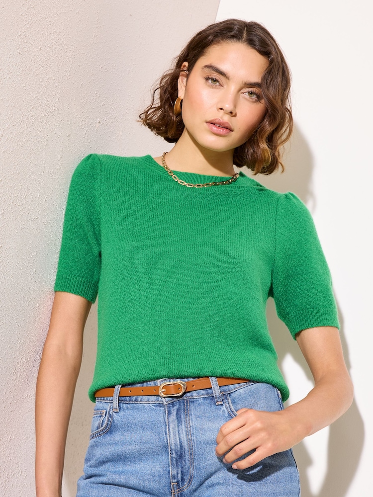 Friends Like These Green Puff Sleeve Knit Top - Image 5 of 5